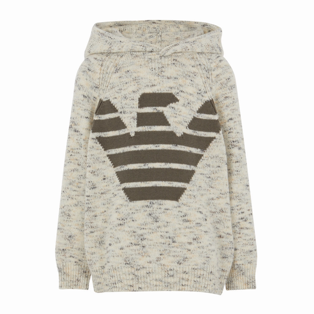 Emporio Armani Junior Eagles Hooded Sweater Adaptive Tension Bands