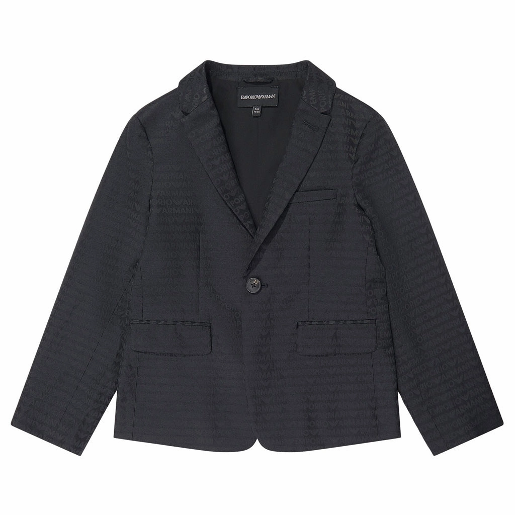 Abrasion Resistant Fabric Emporio Armani Junior Embossed Logo Blazer