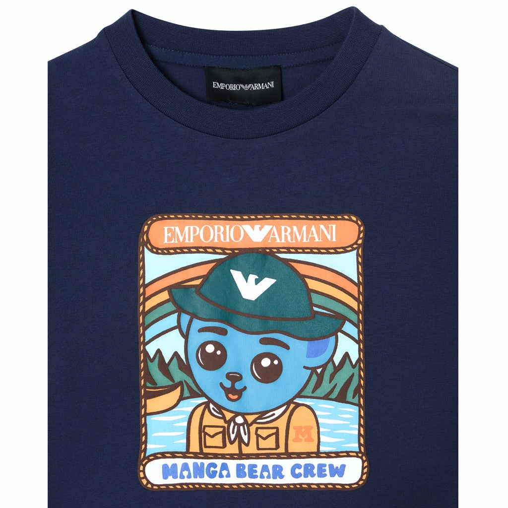 Emporio Armani Junior Graphic T-shirt Breathable Yarn Composition