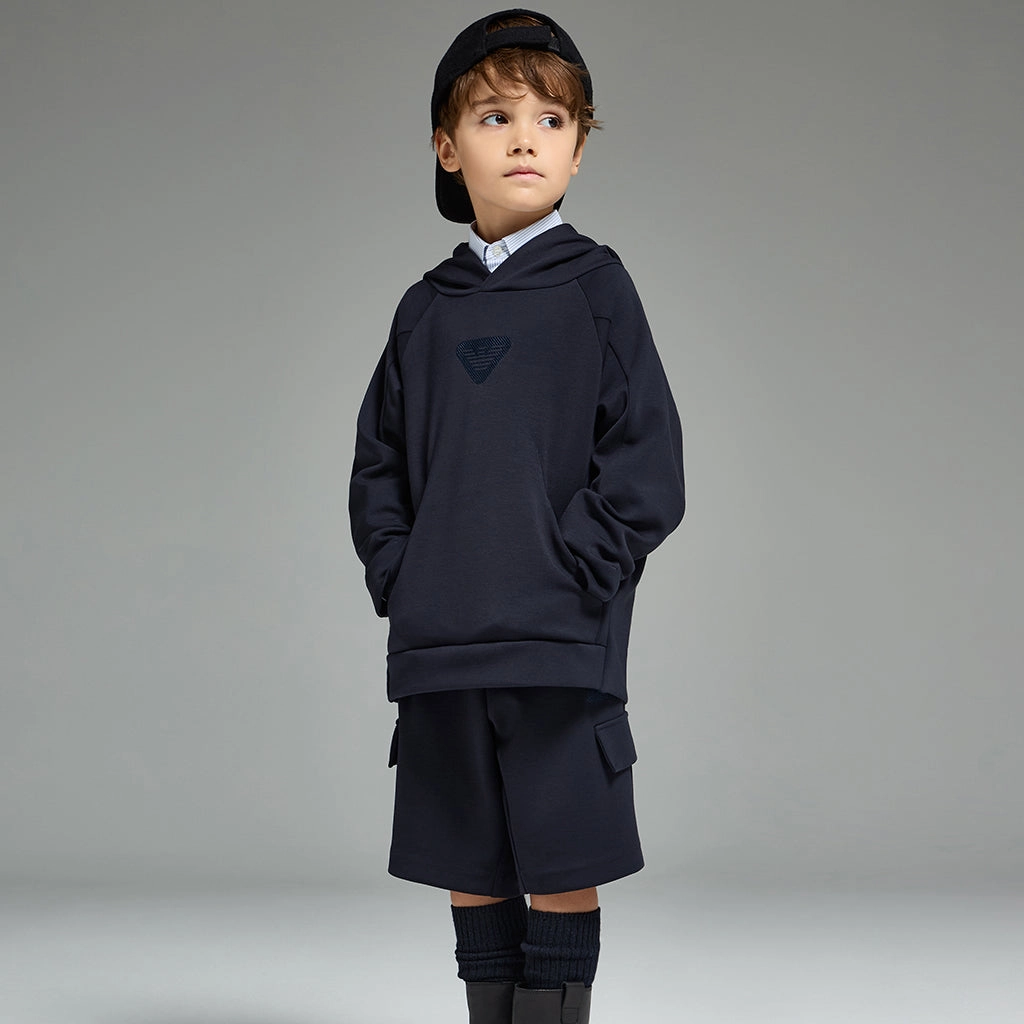 Emporio Armani Junior Hooded Sweatshirt AntiPill Texture