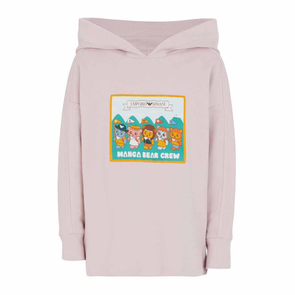 Emporio Armani Junior Hooded Sweatshirt elegant design Layered Hem Detailing