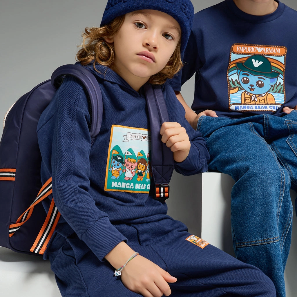 Cozy Blouse Elasticated Hem Emporio Armani Junior Hooded Sweatshirt