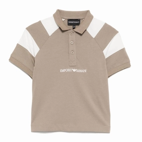 Self Cleaning Coating Brushed Microfiber Surface Emporio Armani Junior Logo Polo Shirt