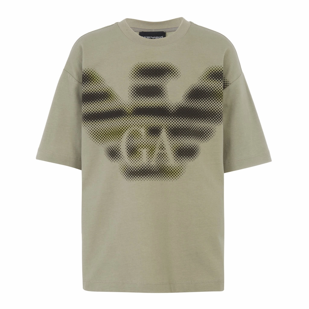 Emporio Armani Junior Oversized Eagles Logo T-shirt Biodegradable Textile