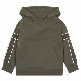 RecycledBlend Emporio Armani Junior Oversized-fit Hooded Sweatshirt In Double Jersey With Logo Tape