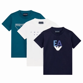 Emporio Armani Junior Set of Three T-shirts Cozy and Comfortable Hypoallergenic Textile