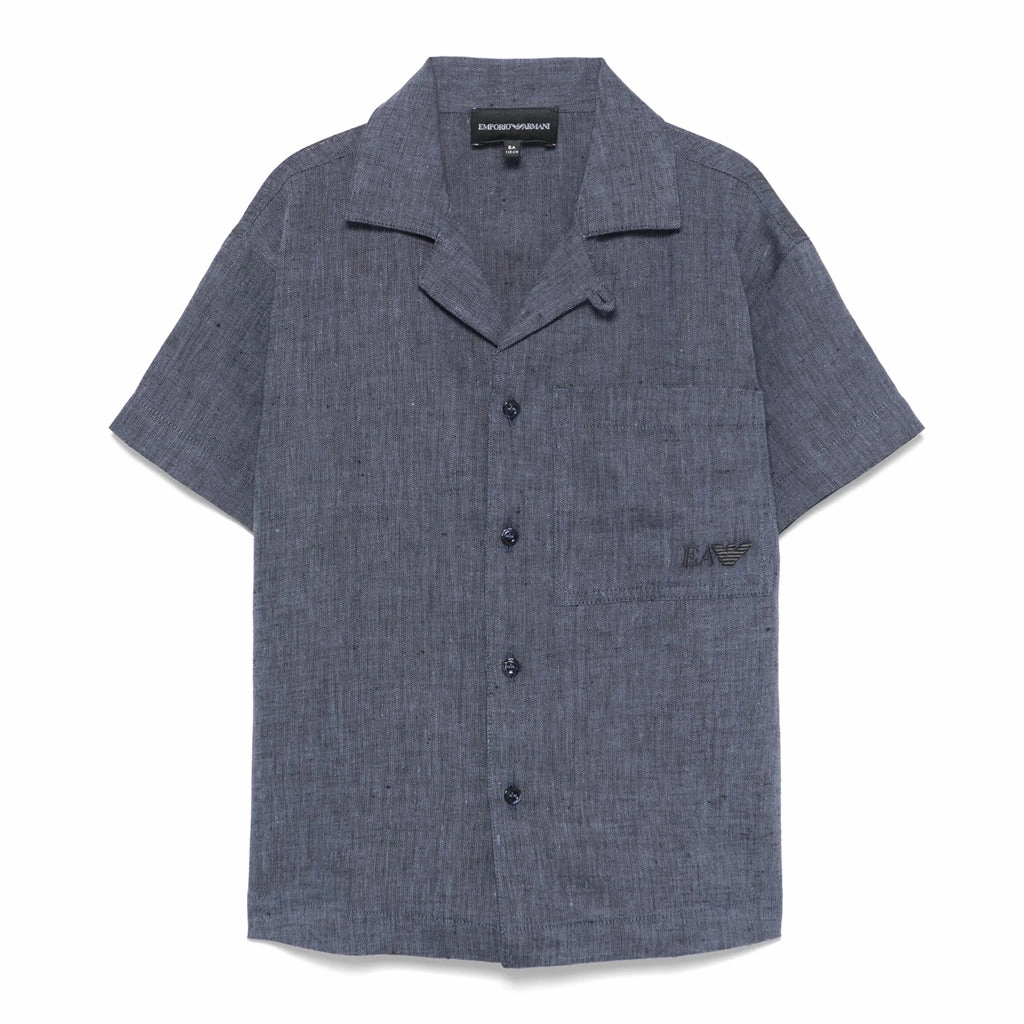 High Density Knit Emporio Armani Junior Short Sleeved Shirt