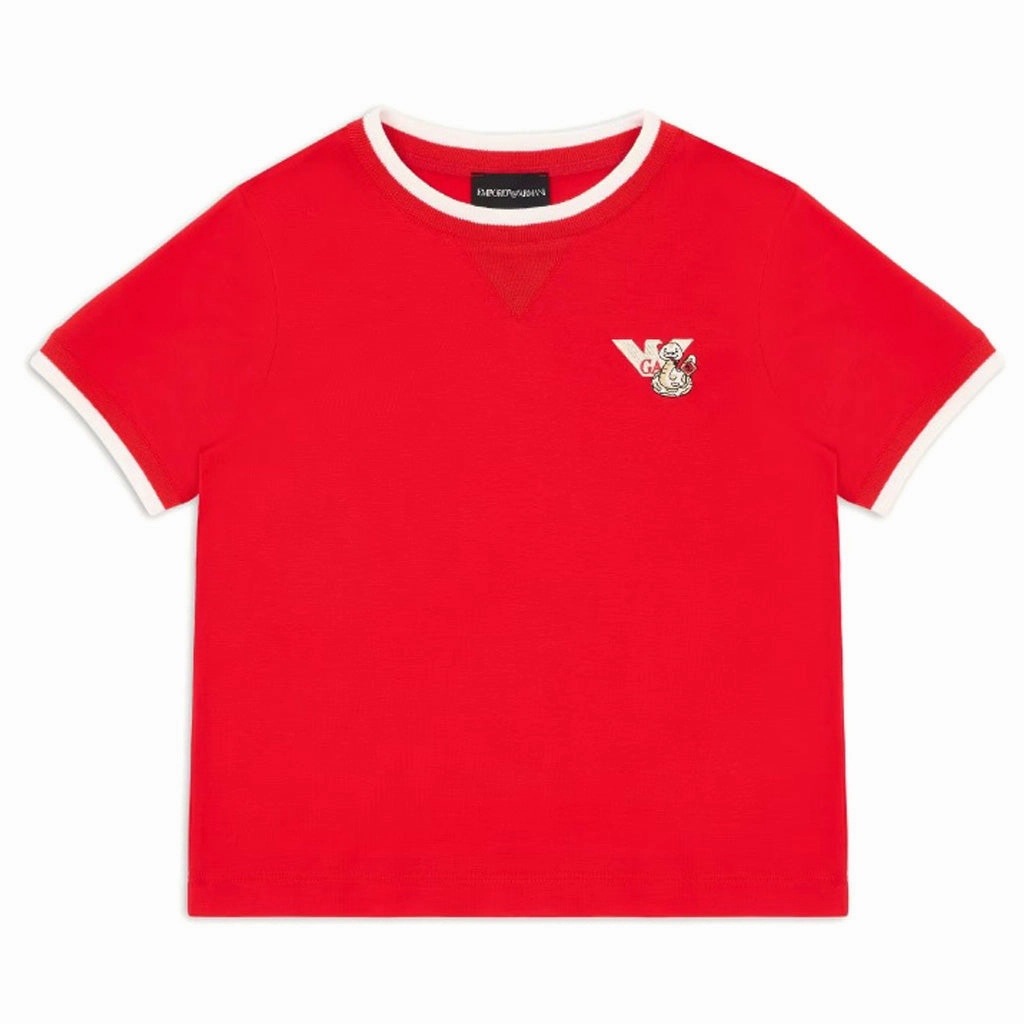 Emporio Armani Junior Snake Logo Graphic T-shirt Sleep AntiPilling