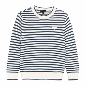 Emporio Armani Junior Striped Knit Sweater Abrasion Resistant Panels Snow Block