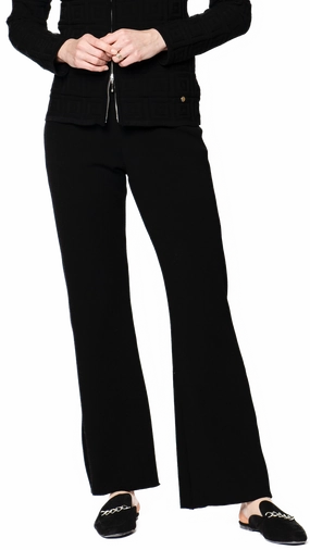 Modern Design Domenique Milano-Knit Boot Leg Pants - Black