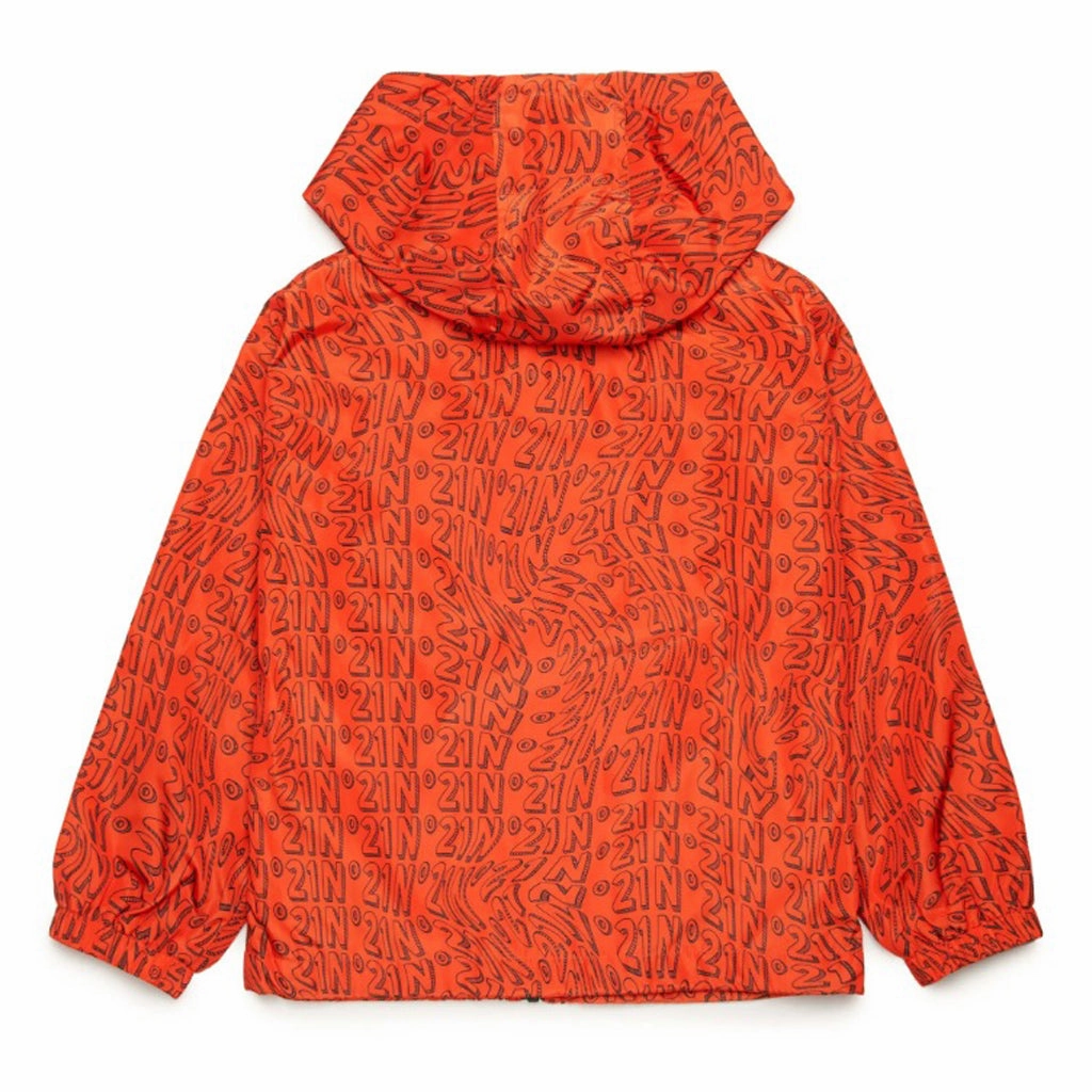 N??21 Kids Hooded Jacket Mid Length Design