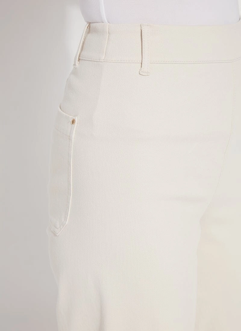 Erin High Waist Wide Leg Denim Pants - Oat NonSlipGrip Cozy Touch