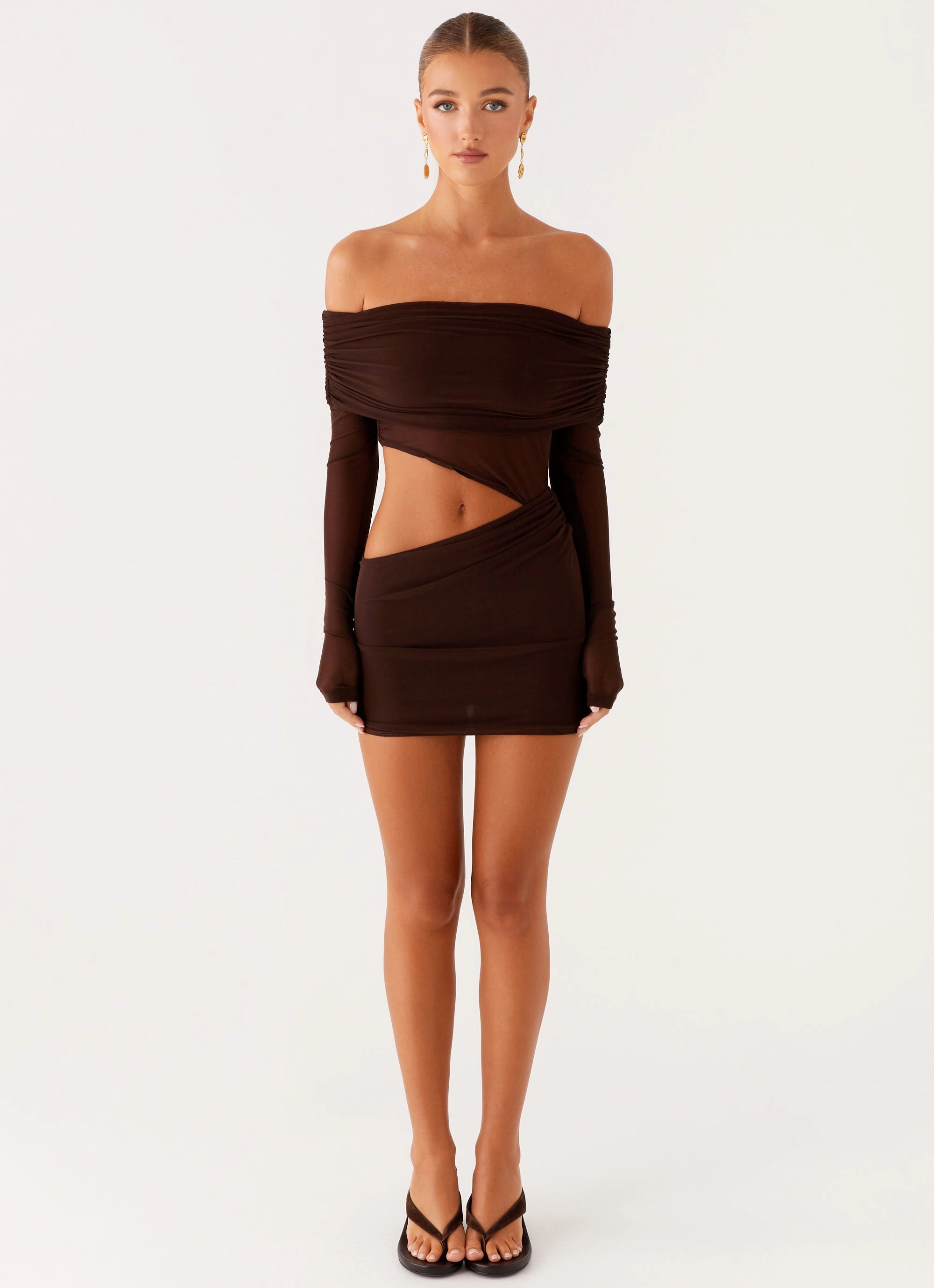 Emery Mini Dress - Chocolate Beauty Feel