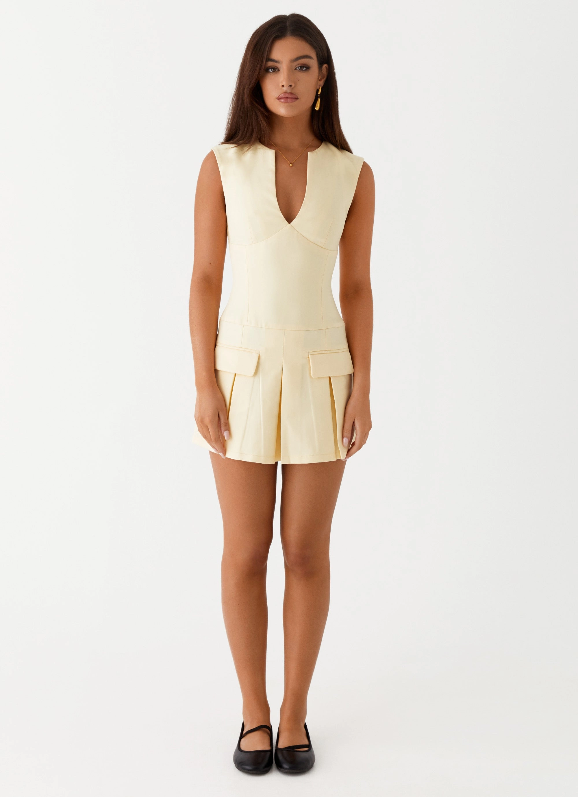 Cassia Mini Dress - Yellow Smile Glow Smart Lines