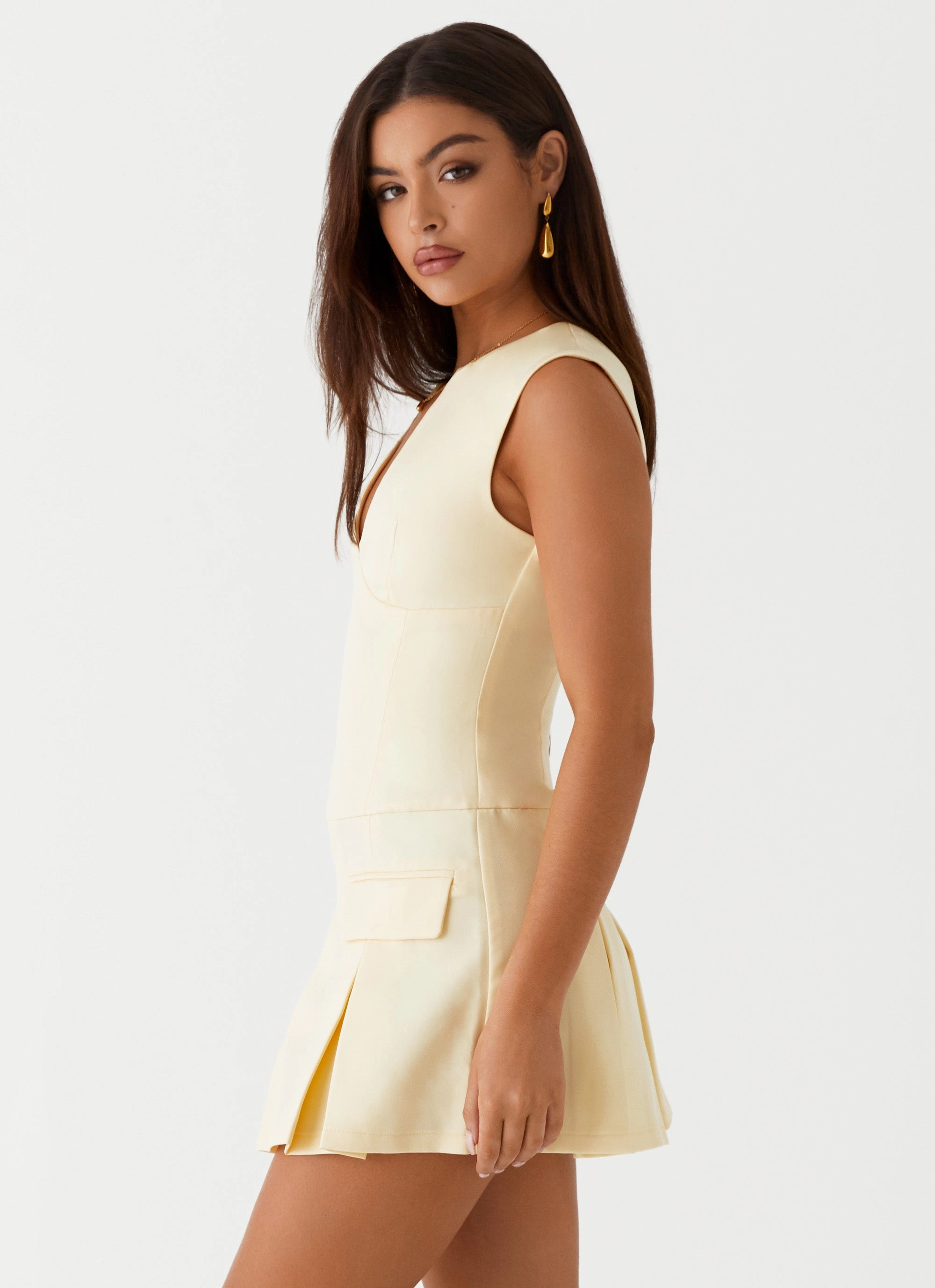 Air Touch Cassia Mini Dress - Yellow