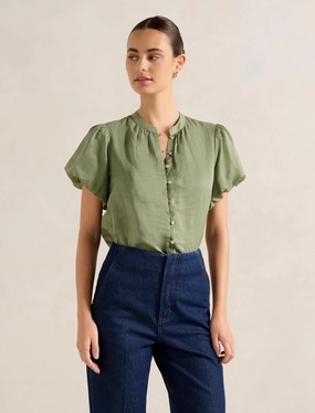 Lightweight Jacket Everly Puff Sleeve Blouse