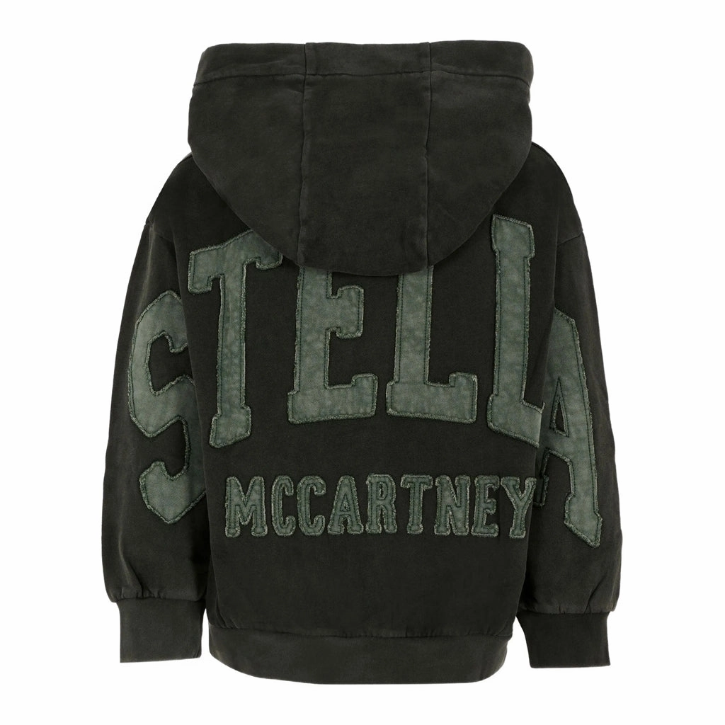 Vegan Leather Accents Stella McCartney Kids Fleece Jersey Cardigan
