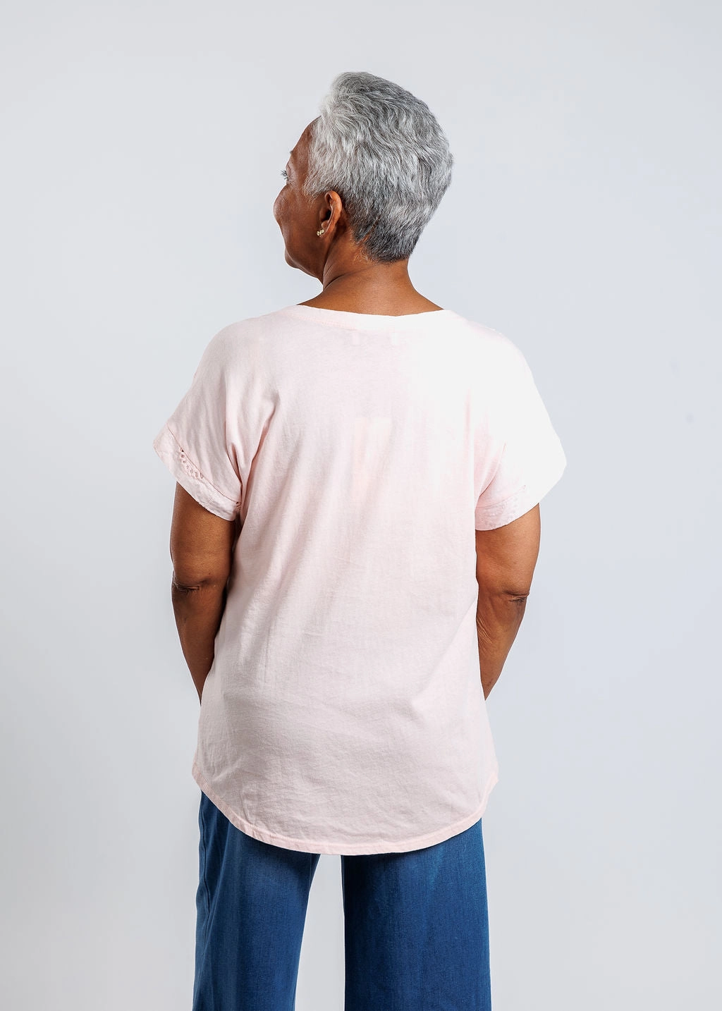 Festive Look Eyelet Top - Blush