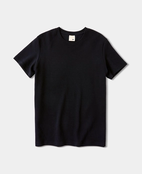 Slim Fit Crew Neck T-Shirt - Black Recycled Polyester Taped Neckline