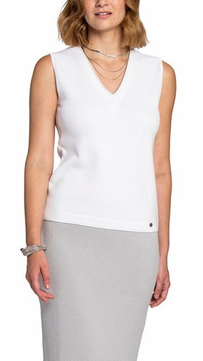 Loose style Compact Fold Design Ellie Knitted Top - White