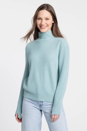 Stylish Knit Look Perfectly Warm Fashioned Rib Funnel Sweater