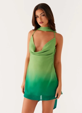 Soft Curve Fit For All Parma Mini Dress - Green Ombre