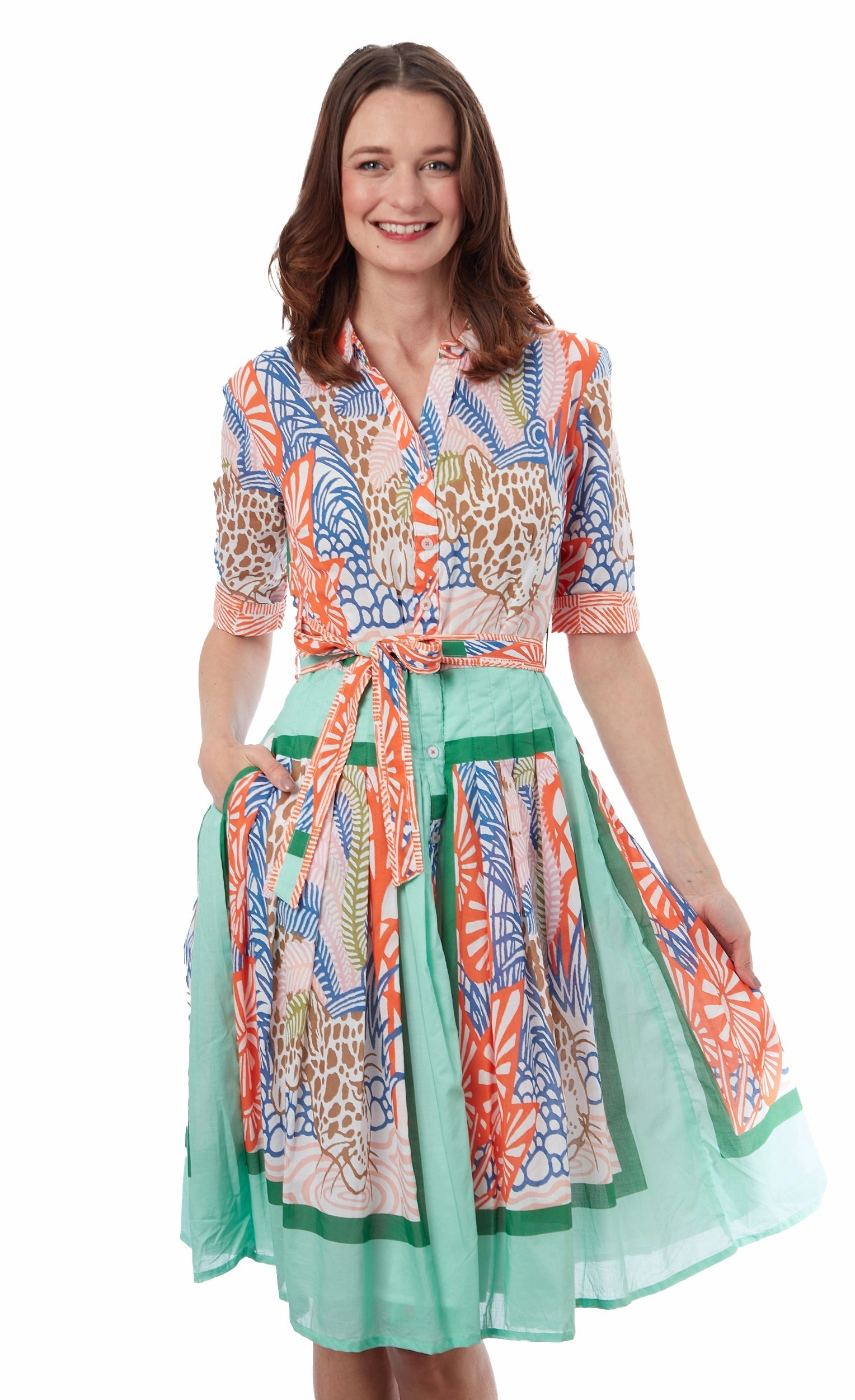 Elegant Silhouette Lace Detail Mrs Maisel Dress - Hidden Cheetahs Print