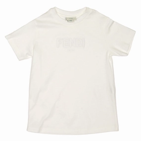Soft Base Fendi Kids Logo Print T-shirt