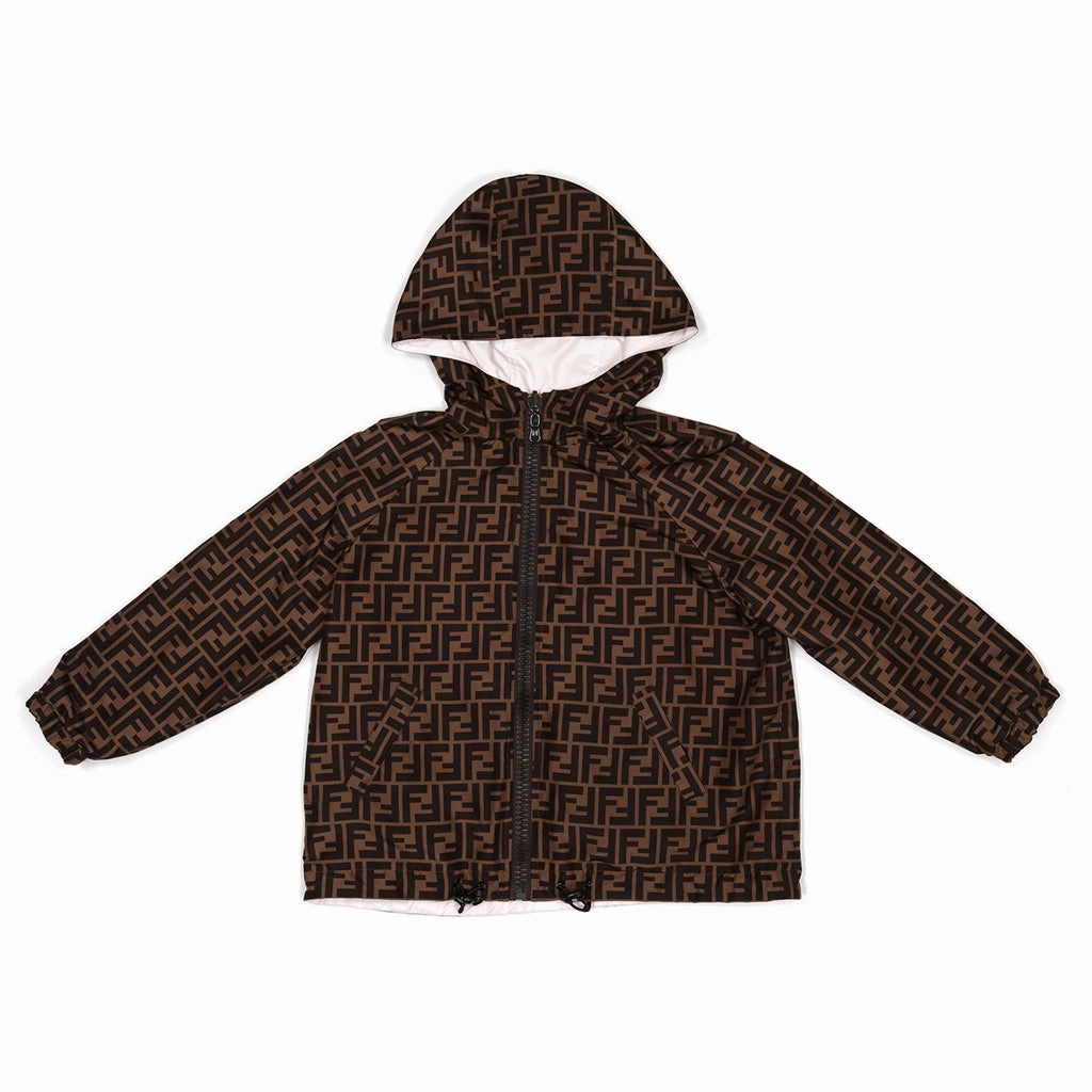 Fendi Kids Nylon Windbreaker Jacket Durable Coating