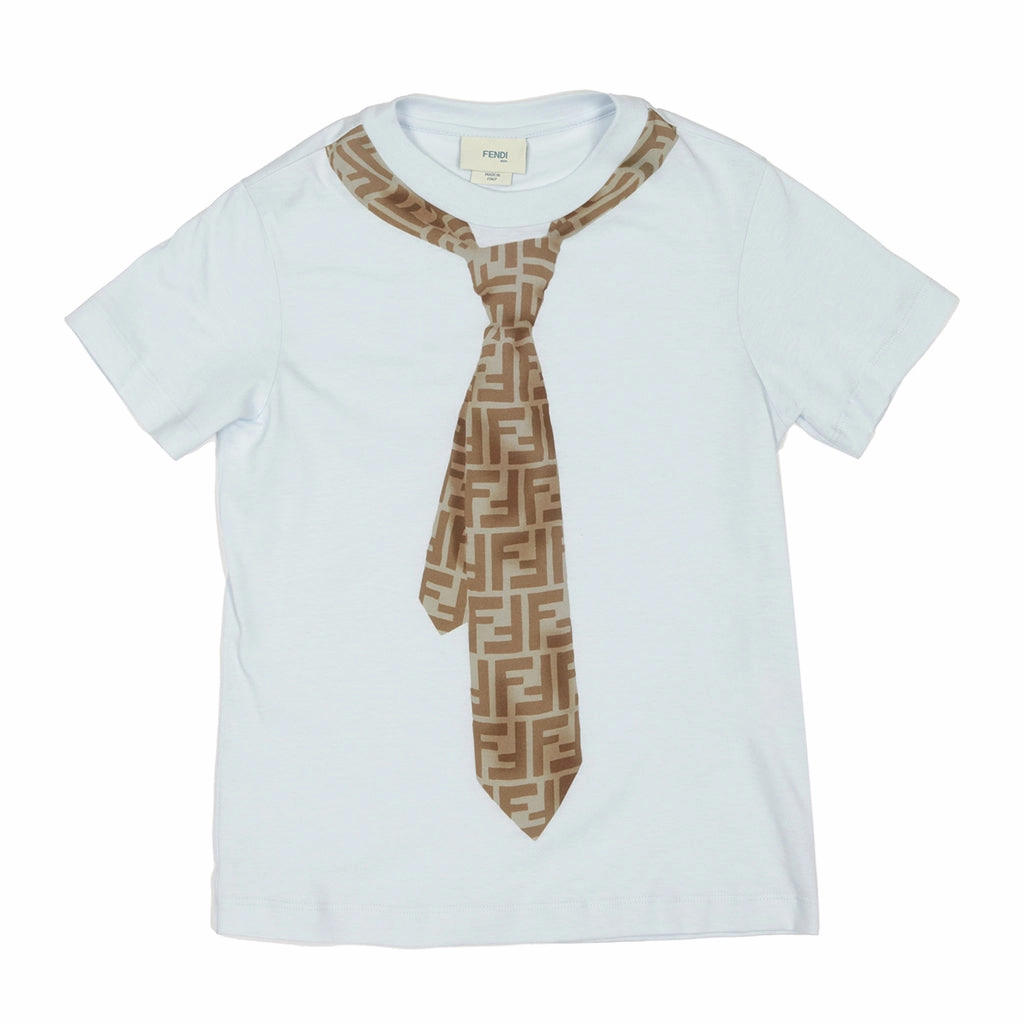 Simple Comfort Look Fendi Kids Tie Print T-shirt