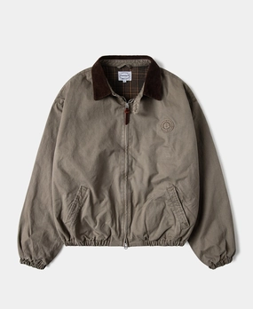 Bonded Seam Construction Elastic hem Flannel Lined Twill Harrington Jacket - Faded Khaki