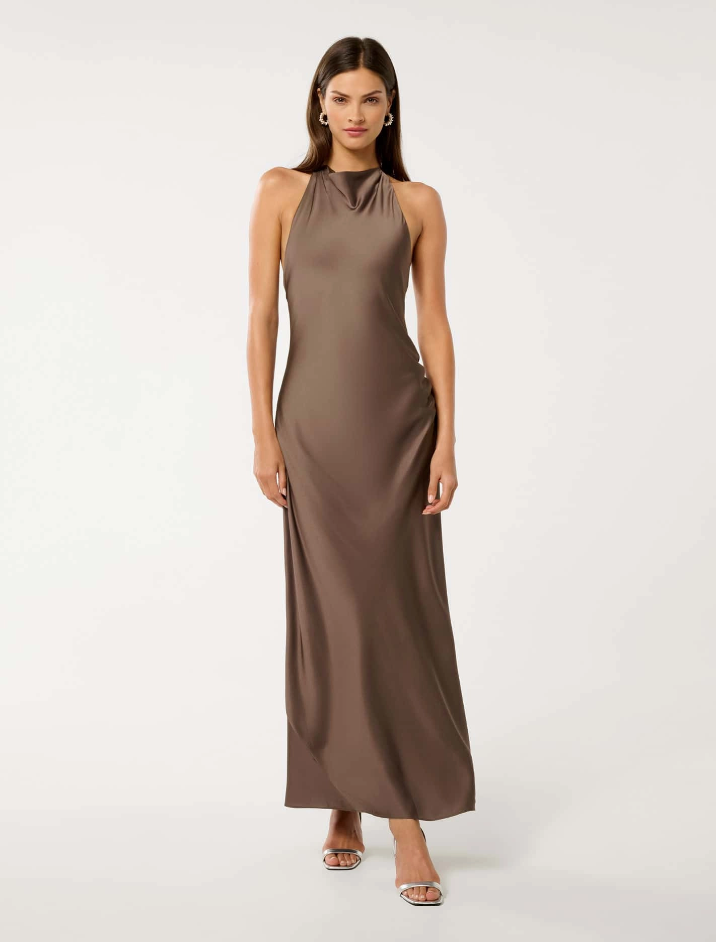 Audrey Satin Backless Maxi Dress Breath Ease