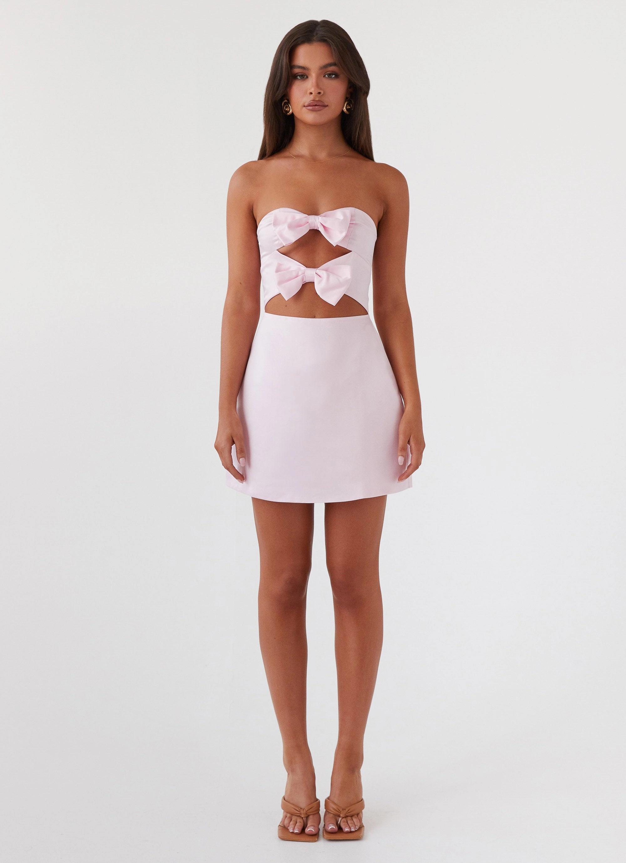Relaxed Wear Girl Crush Bow Mini Dress - Pink