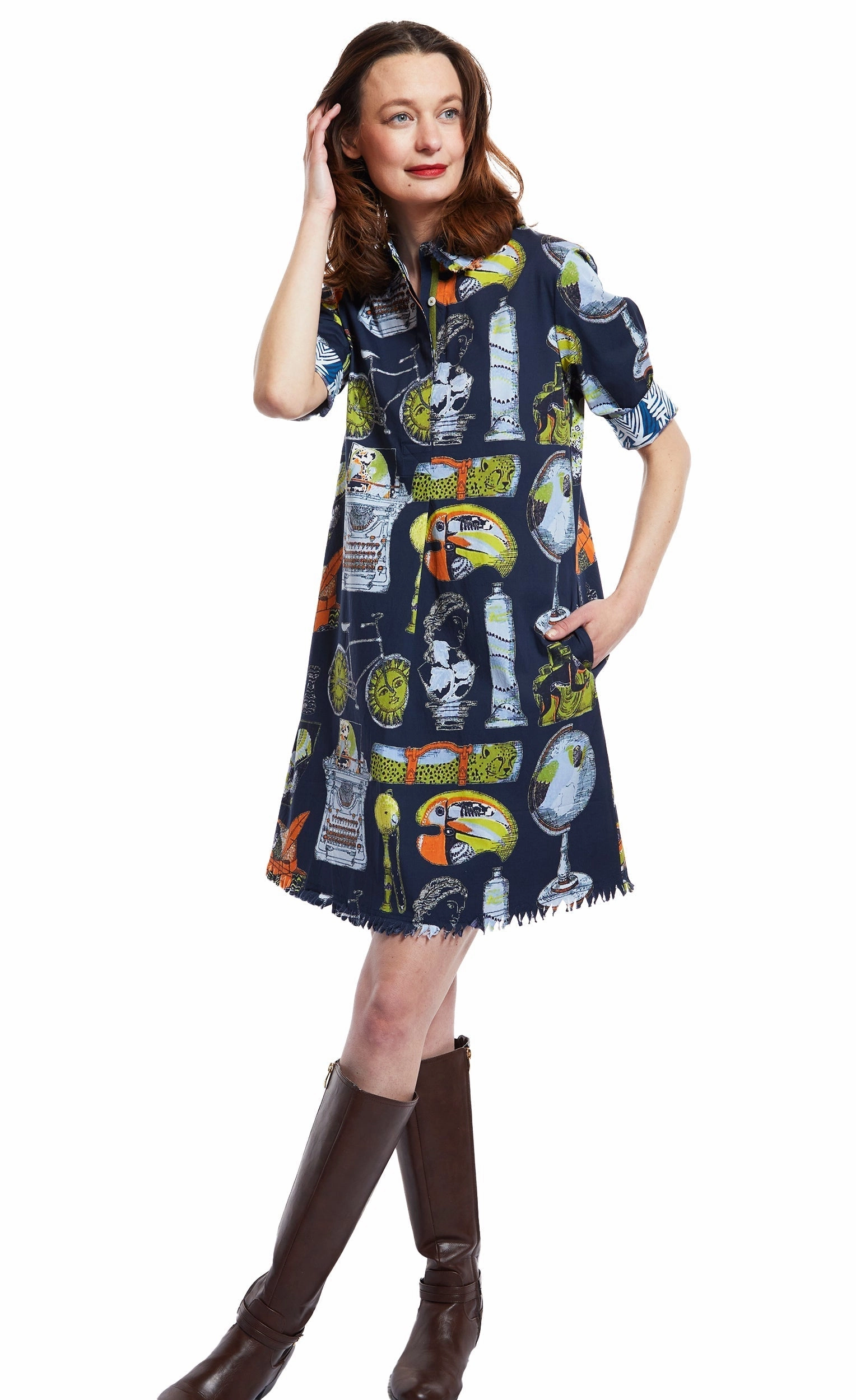 Chatham Dress - Vintage History Print Versatile Piece