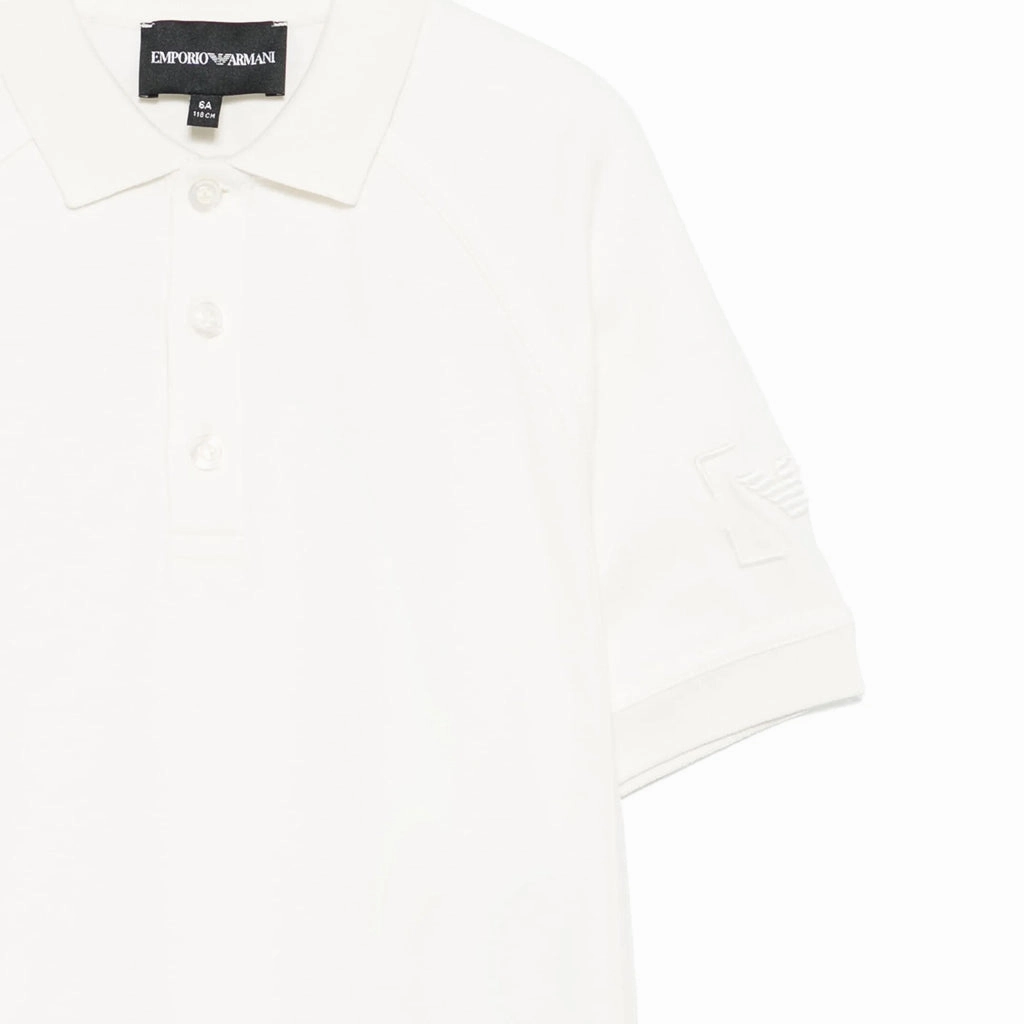 Emporio Armani Junior Logo Polo Shirt Bamboo Derived Material