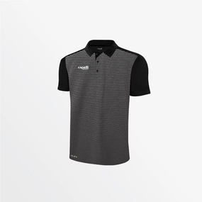 MEN'S CLASSIC SMALL STRIPE POLY POLO High Density Knit Office Look