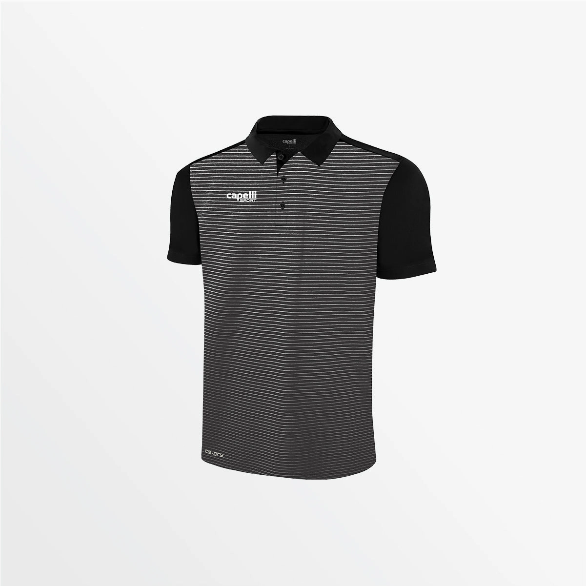 MEN'S CLASSIC SMALL STRIPE POLY POLO Airflow Mesh Insert QuickPackFoldableDesign