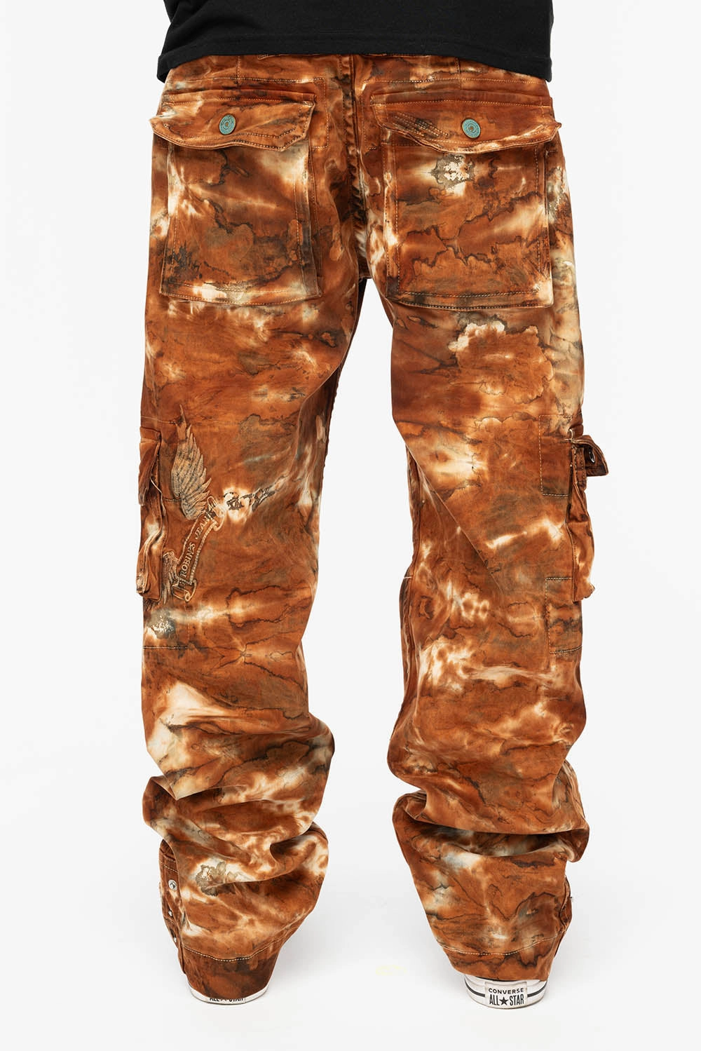 Fresh casual Weekend Getaway Luxury Beach Day ORIGINAL ROBIN??S JEAN CALL OF DUTY CARGO PANTS IN TIE DYE MUD BROWN