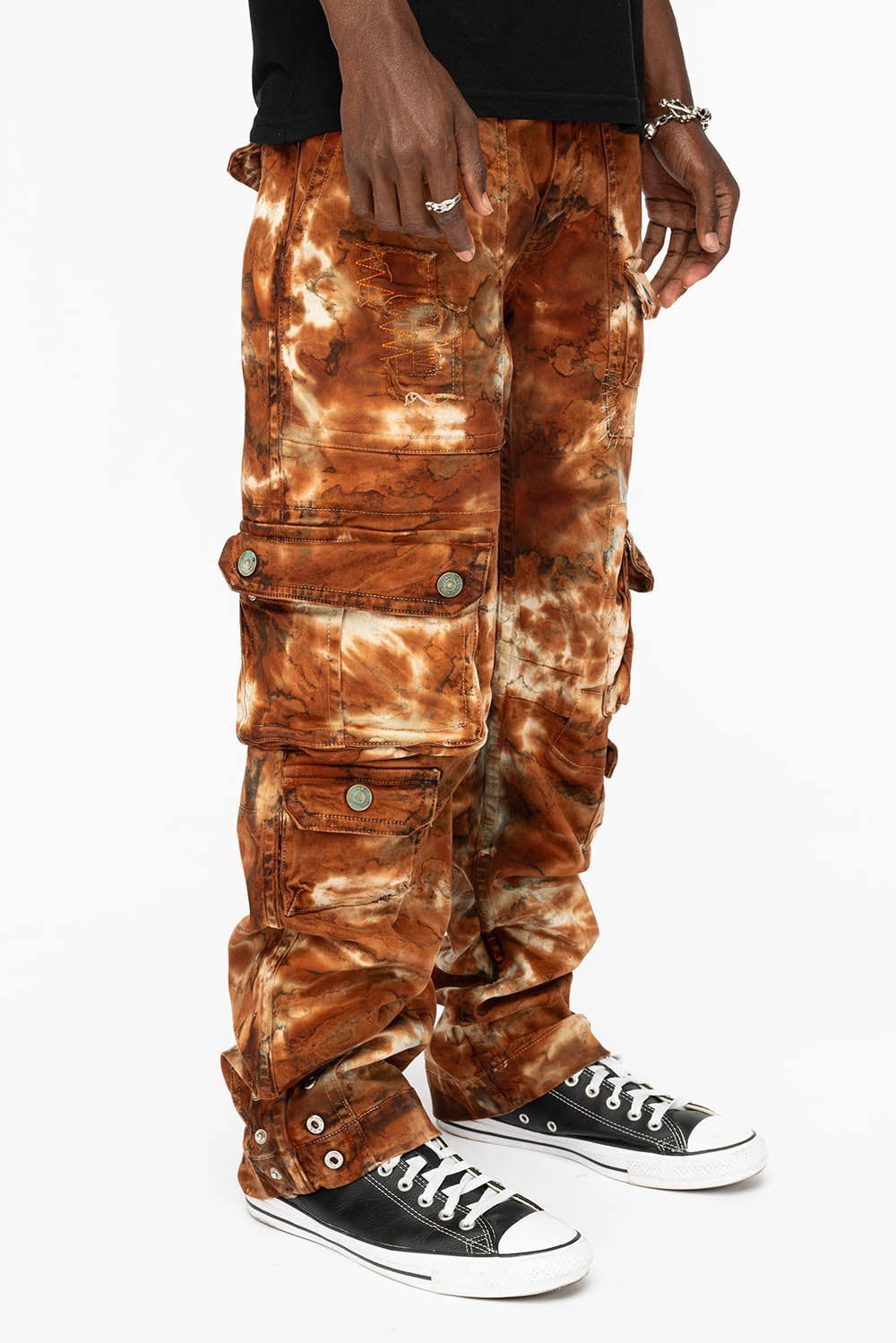 Style Daily ORIGINAL ROBIN??S JEAN CALL OF DUTY CARGO PANTS IN TIE DYE MUD BROWN