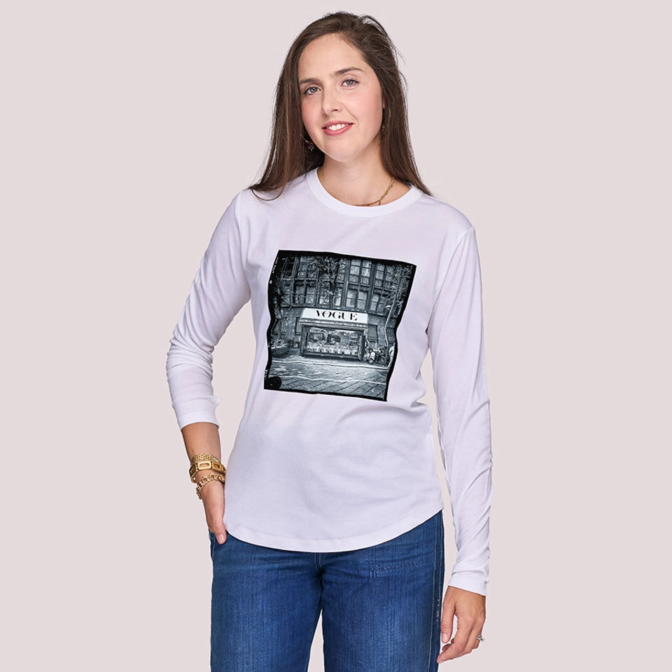The Catherine Long Sleeve Tee - Vogue Italia Double Needle Hemming