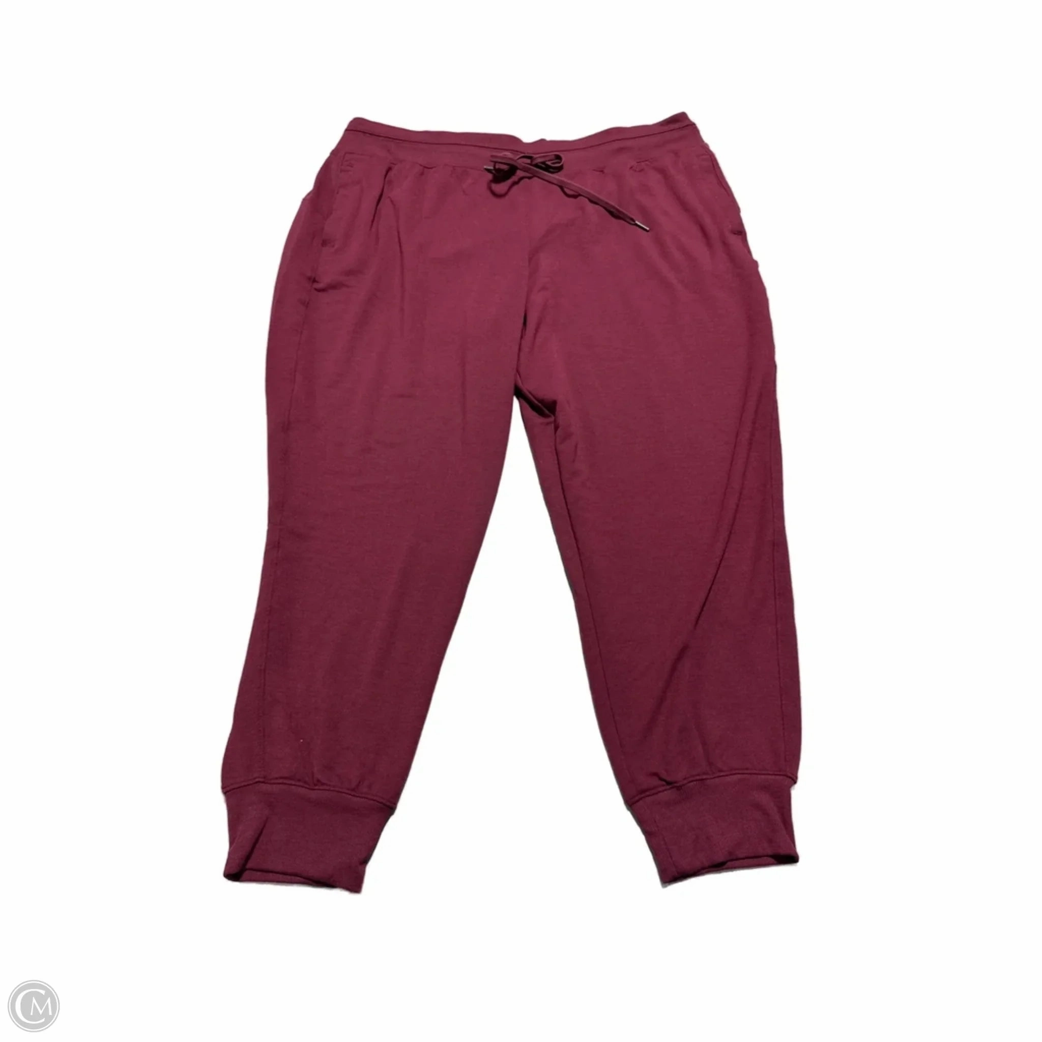 Multi Pocket Design Pants Lounge By Tek Gear In Maroon, Size: 1x