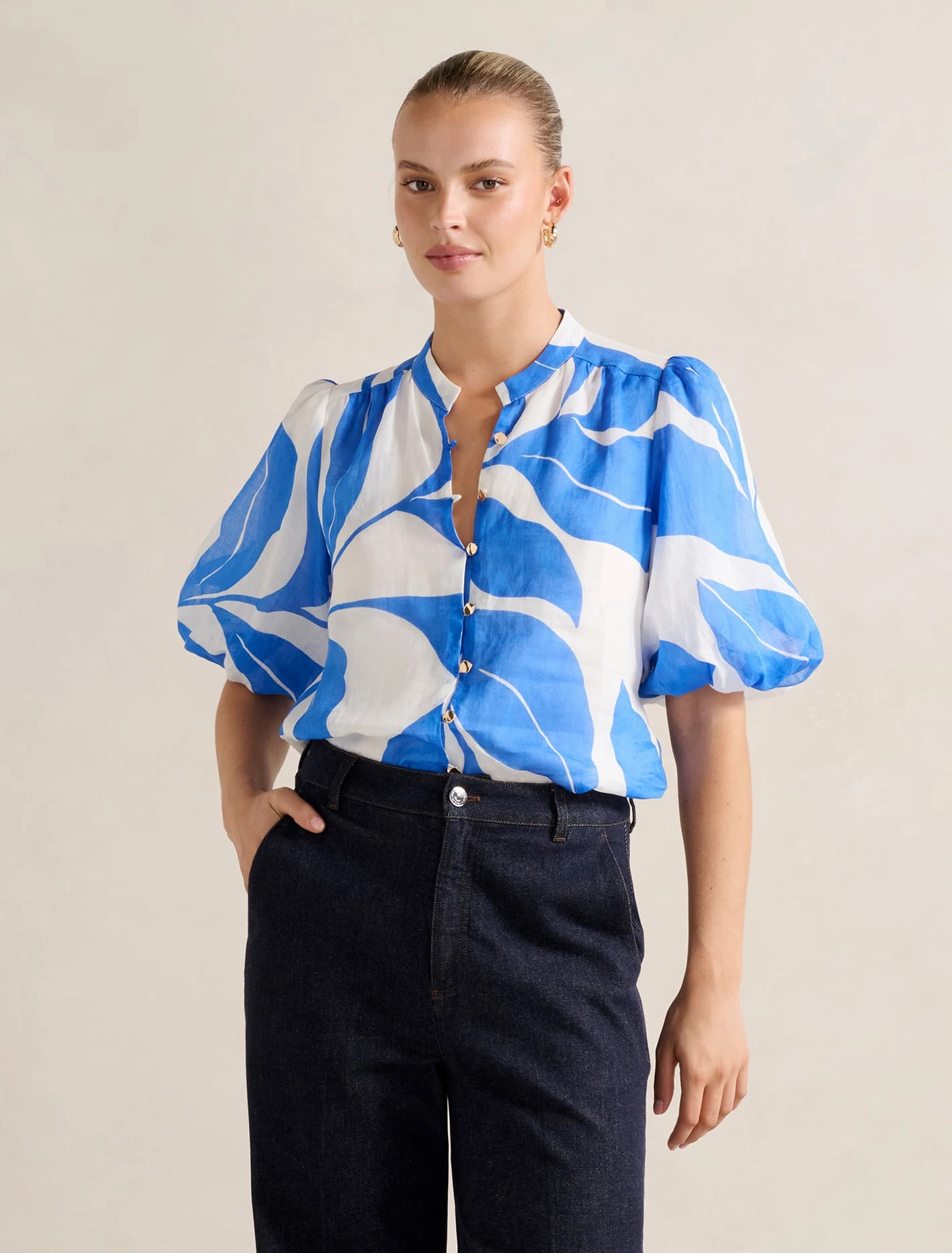 Low Profile Stitching Reinforced Stitching Paloma Puff Sleeve Blouse