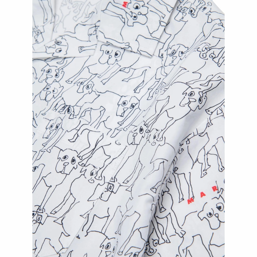 Natural Fiber Blend Marni Kids Graphic Print Shirt
