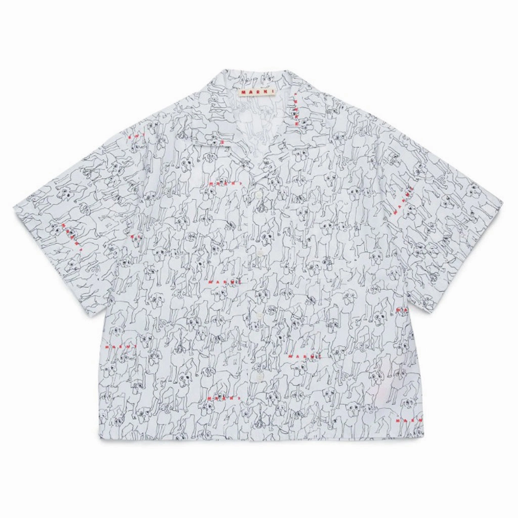 Marni Kids Graphic Print Shirt Summer Blouse Textured Weave