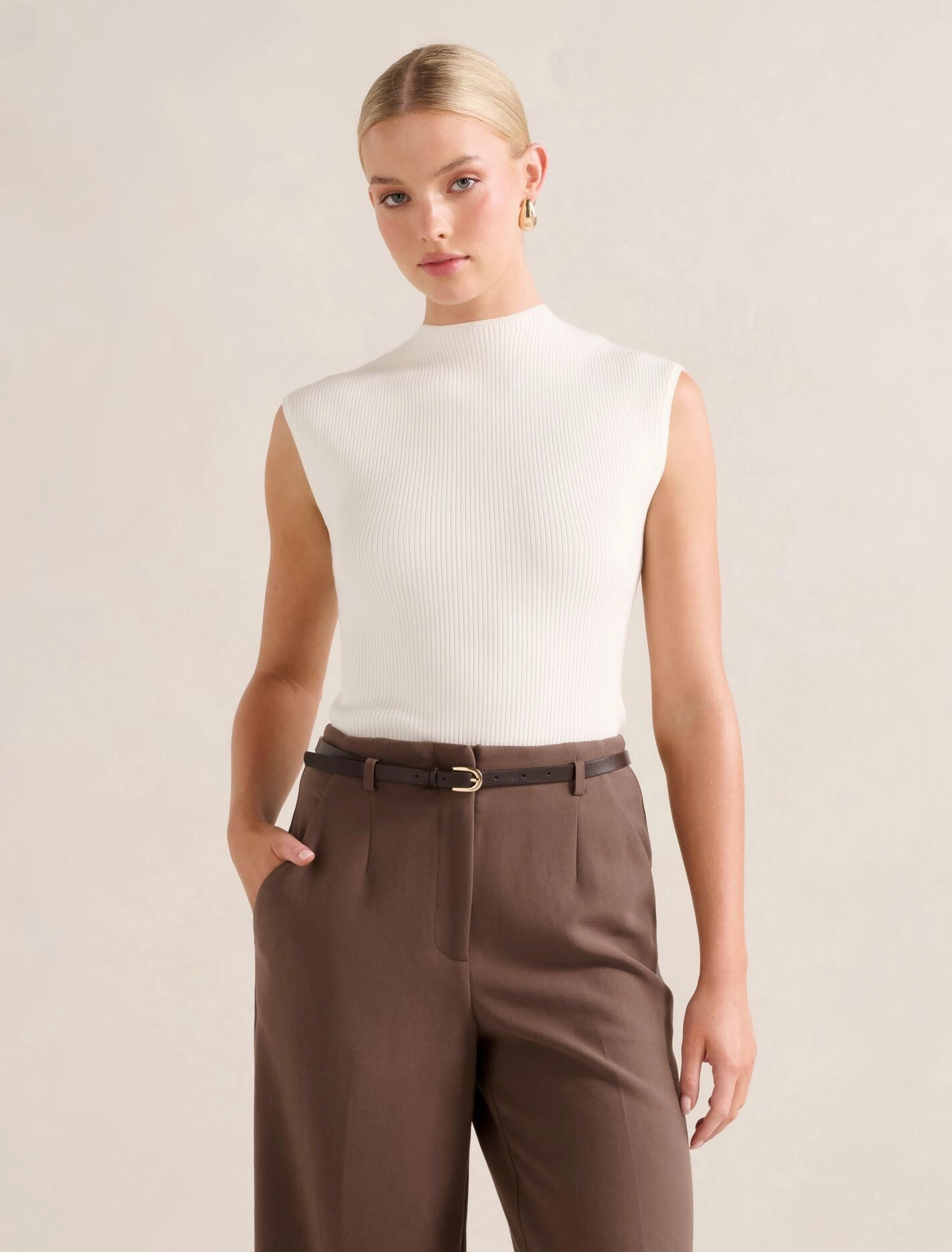 LightReflective Kallie Extended Shoulder Rib Top