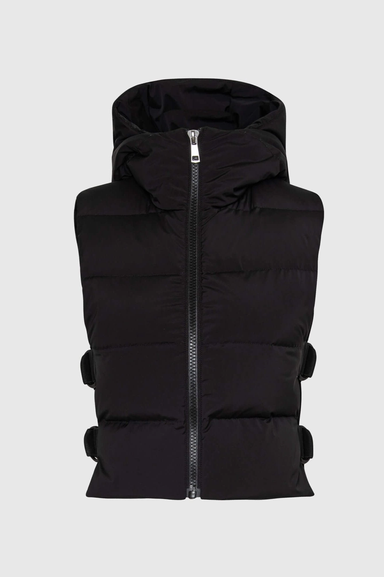 ModularLayering Clean Street Look Lola Quilted Full Zip Gilet With Adjustable Side Buckles - Black
