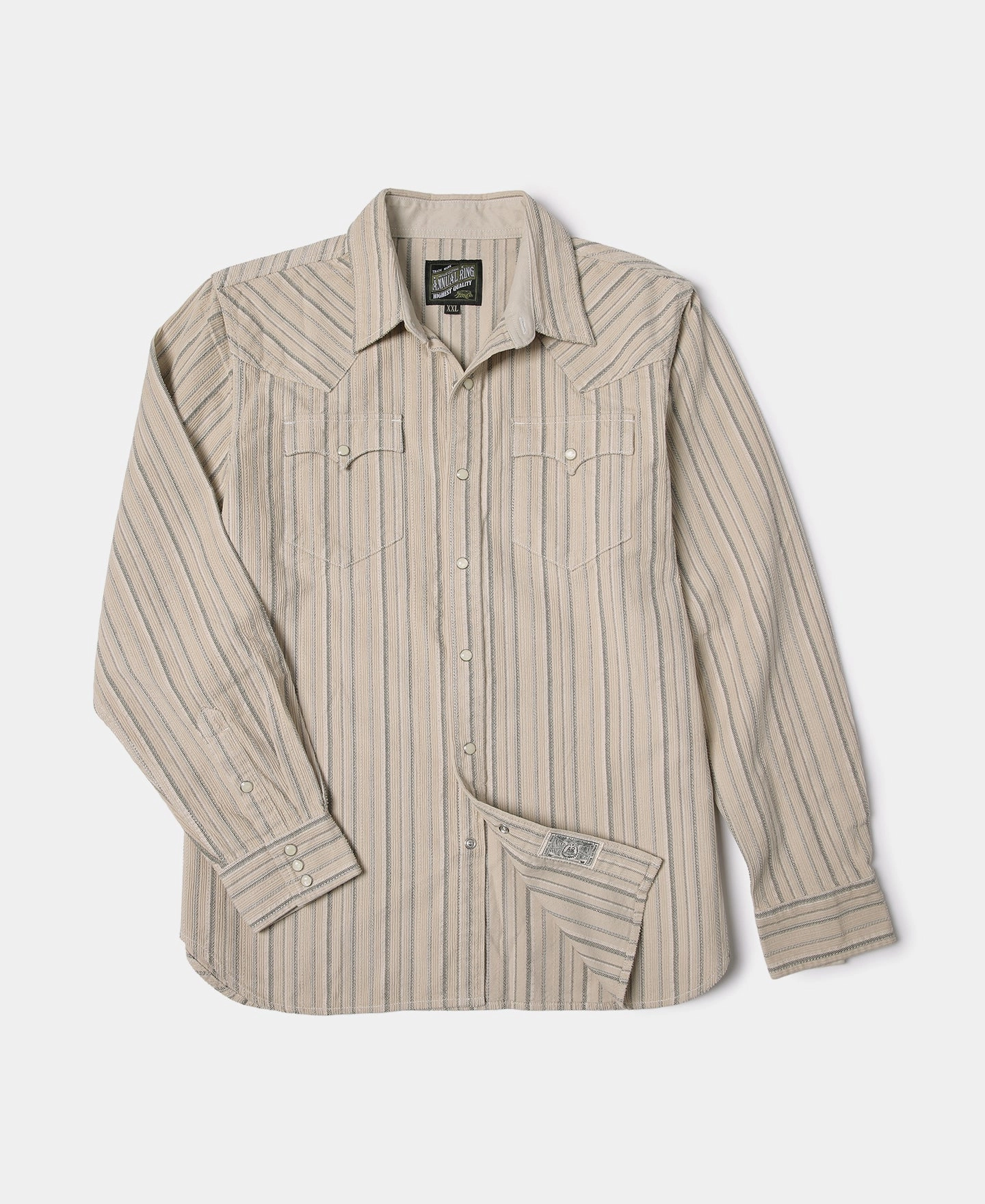 Mix-And-Match Travel-friendly 1950s 8 oz Striped Corduroy Western Shirt