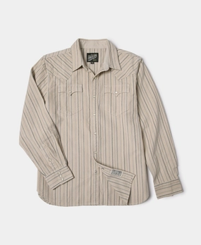 Mix-And-Match Travel-friendly 1950s 8 oz Striped Corduroy Western Shirt