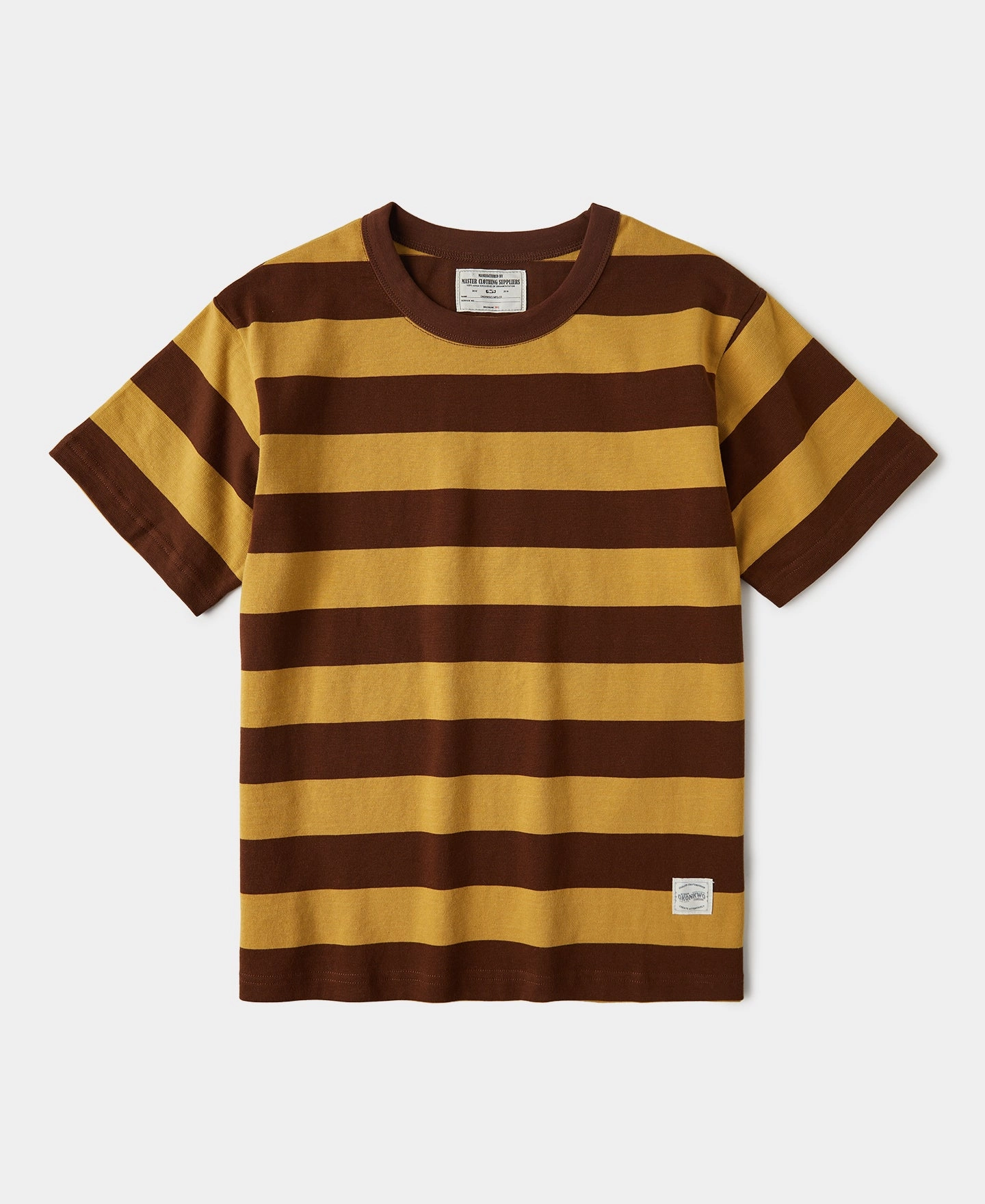 Cozy Vibe Sleeveless freedom Heavyweight Striped Biker T-Shirt - Yellow/Brown