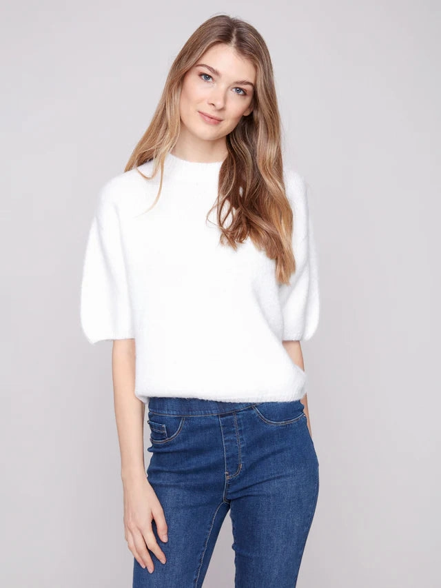 Simple Dress Charlie B. Balloon Sleeve Sweater- Multiple Colors